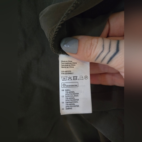 Divided | Dark Kaki Jacket with Rolled Sleeves and Drawstring Waist, Size 8 - Picture 7 of 9